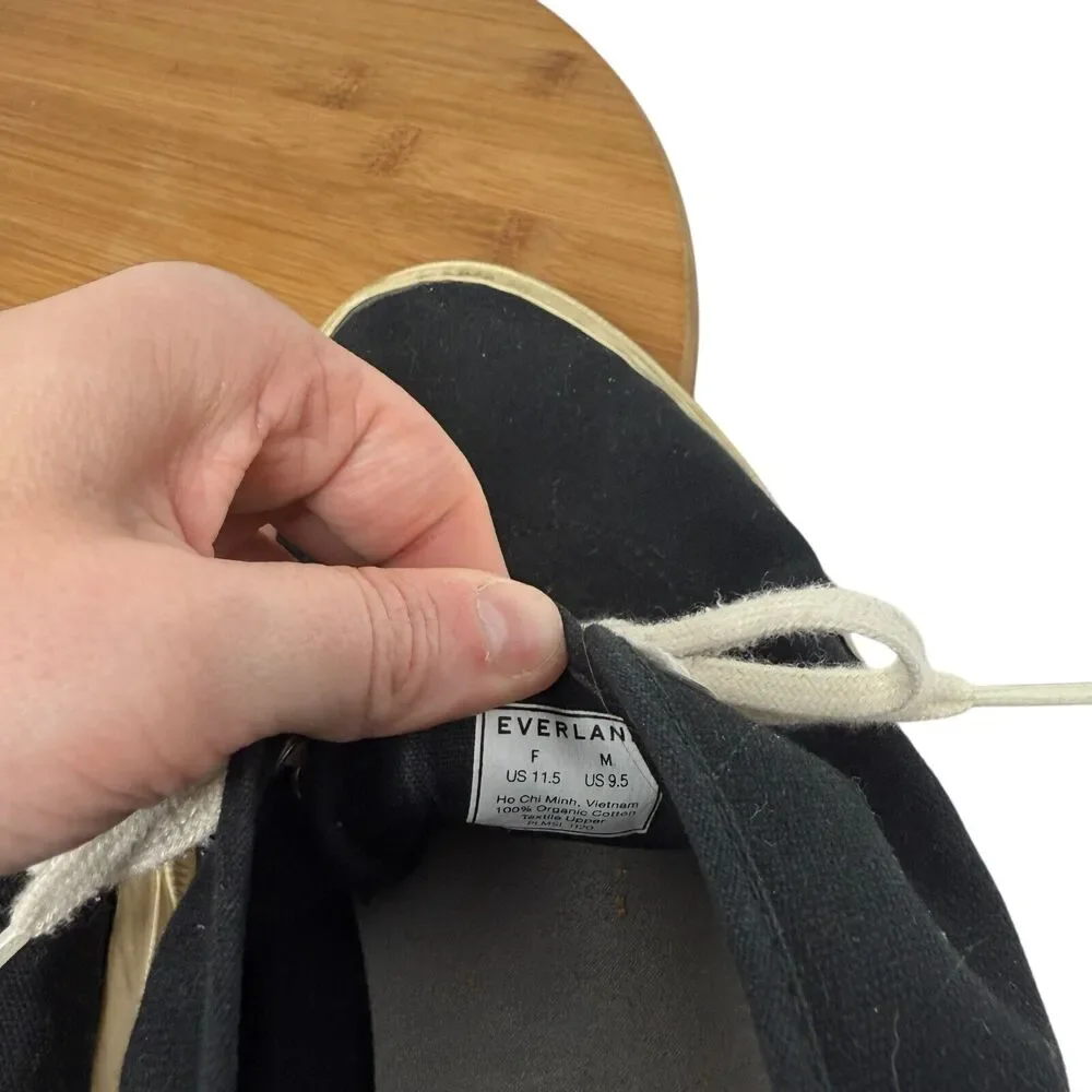 Everlane The Forever Black Canvas Sneaker Capsole Casual Mens 9.5 Women 11.5